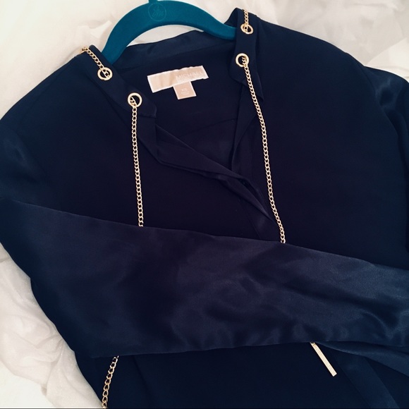 Michael Kors Dress Silk Shift Dress in Navy - Picture 5 of 6